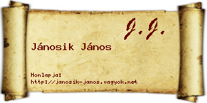 Jánosik János névjegykártya