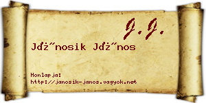 Jánosik János névjegykártya